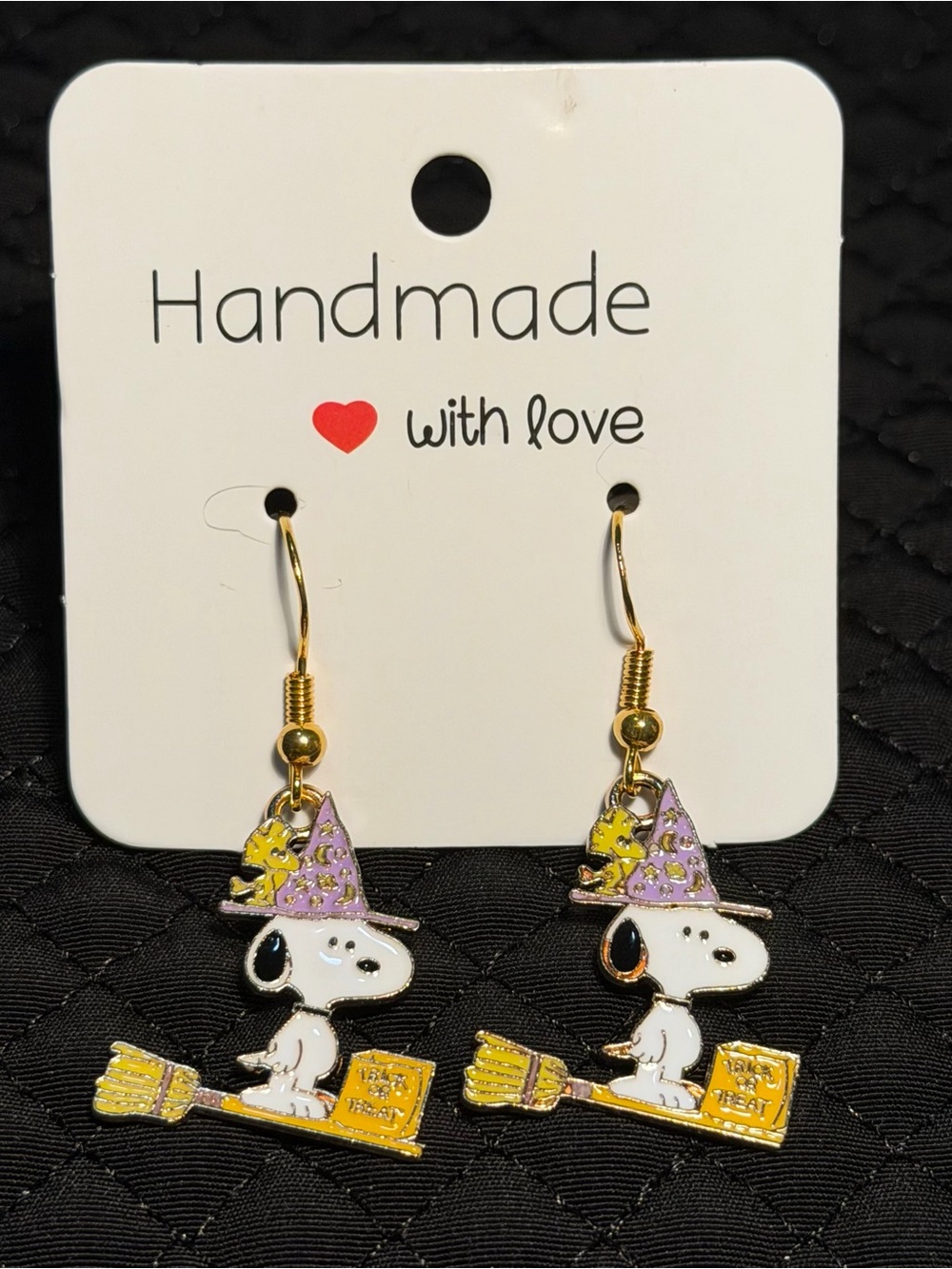 Peanuts Snoopy and Woodstock Halloween Earrings